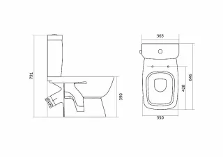 Унитаз-компакт напольный  Santek Нео Лайт 1WH302471 белый